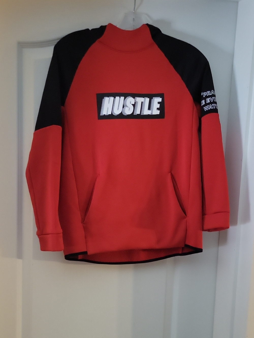 Hustle Red & Black Kids Pullover Sweatshirt